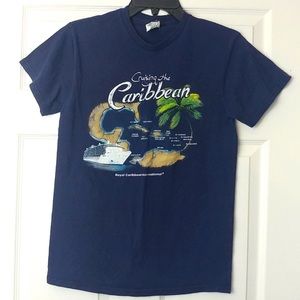4/$15 💗 Size S Cruising the Caribbean Map T-Shirt